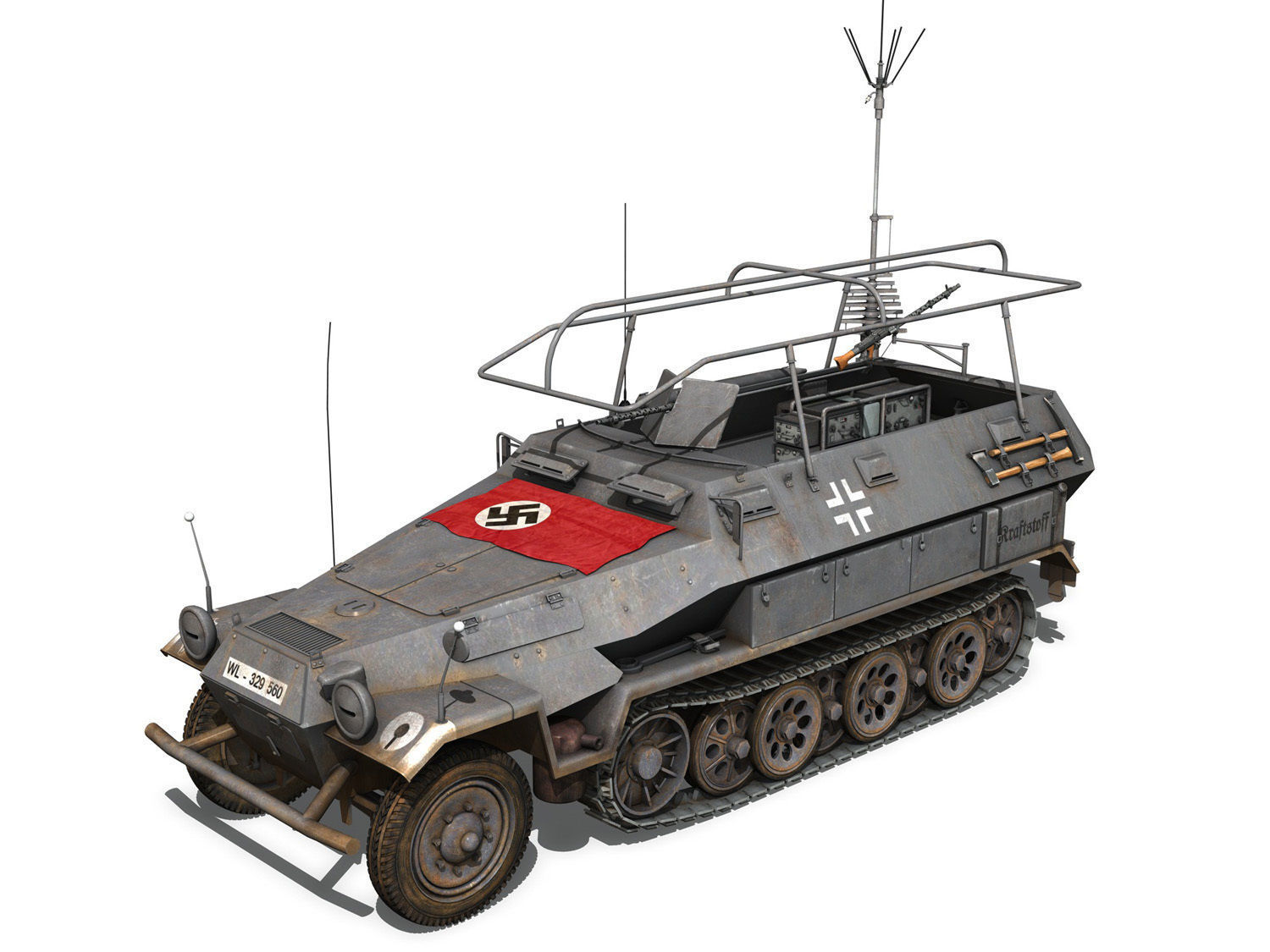 SD KFZ 251 3 IV Ausf A - Radio and Command Vehilce 3D model_2