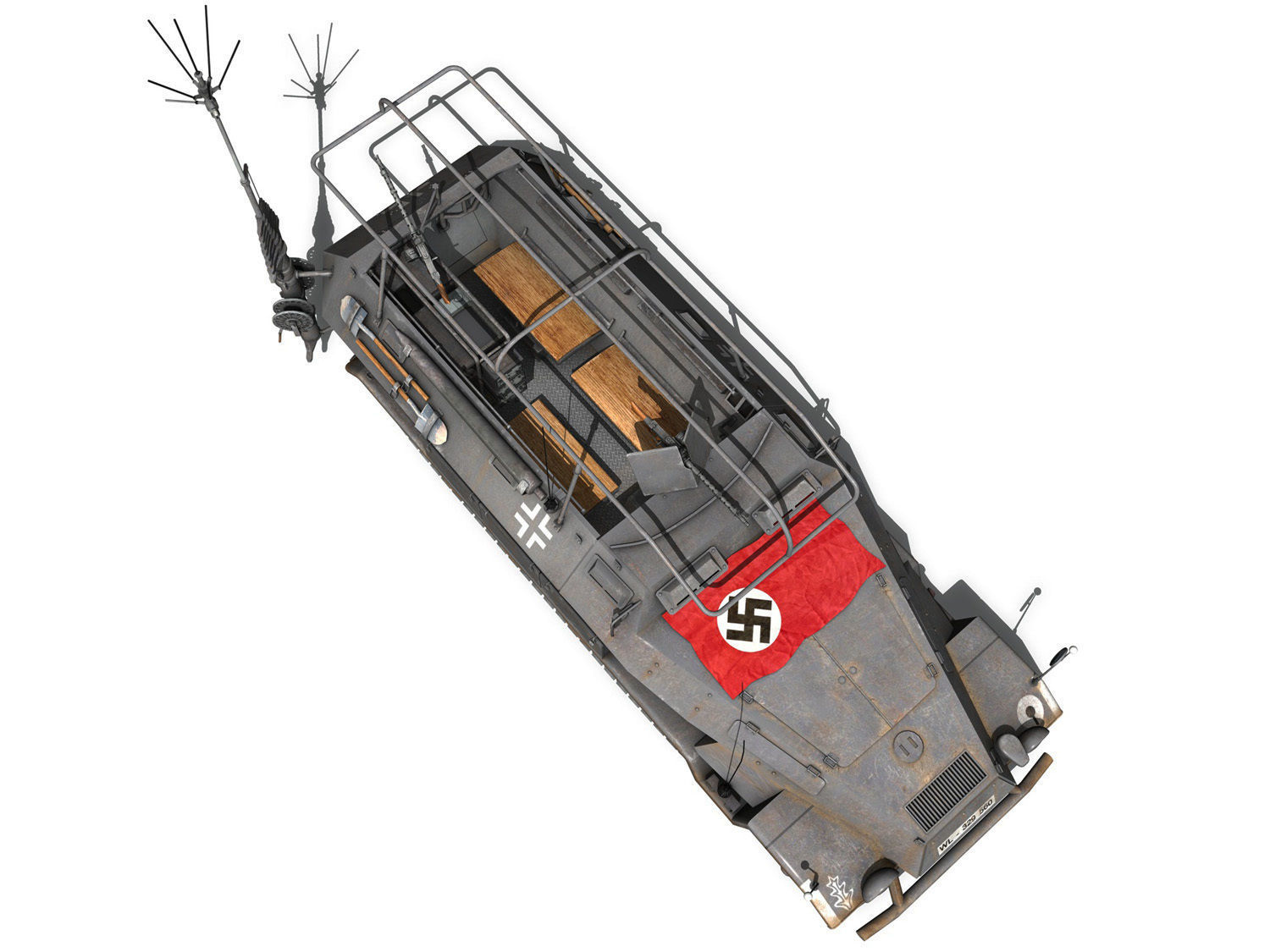 SD KFZ 251 3 IV Ausf A - Radio and Command Vehilce 3D model_8