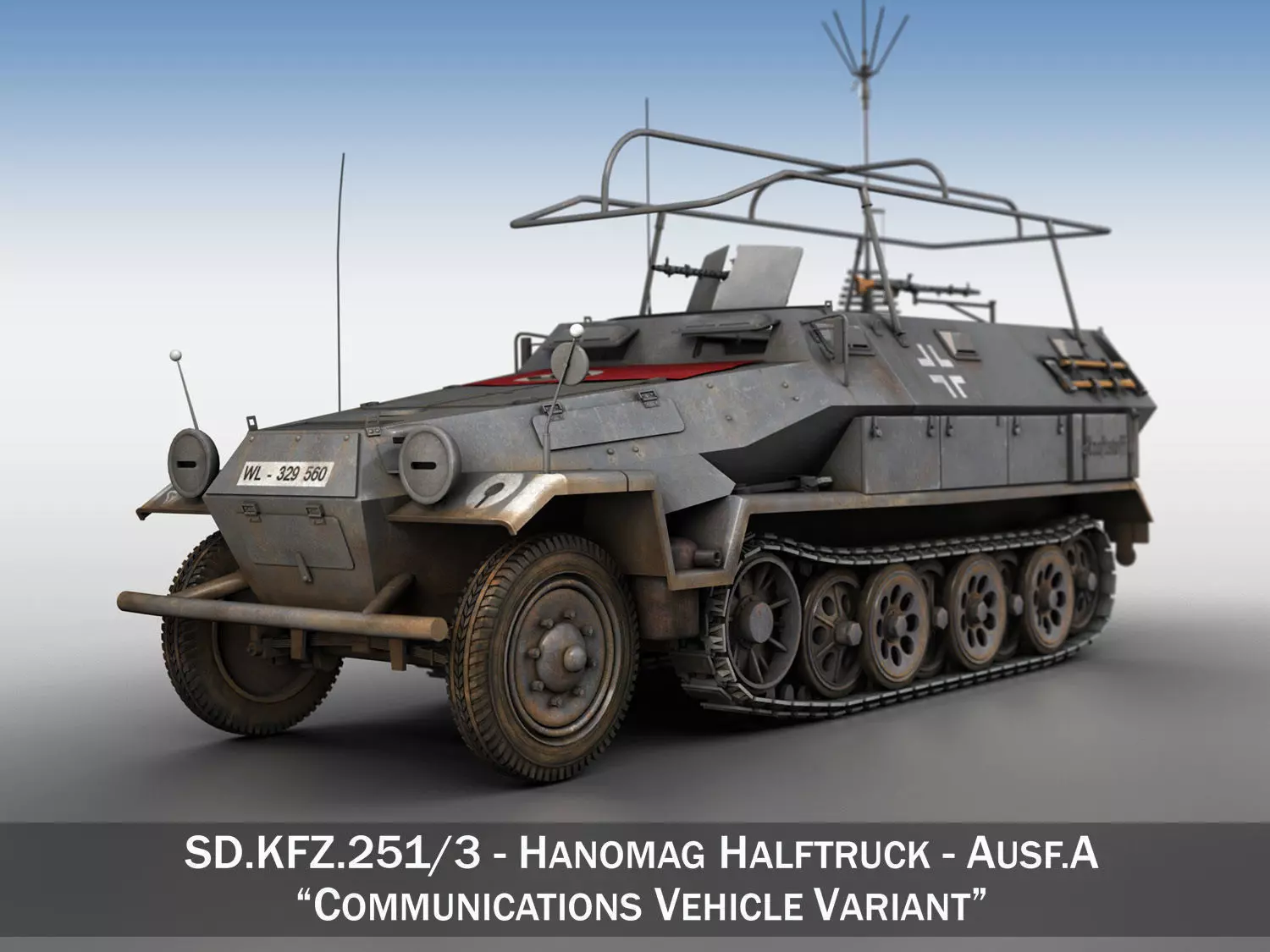 SD KFZ 251 3 IV Ausf A - Radio and Command Vehilce 3D model_0