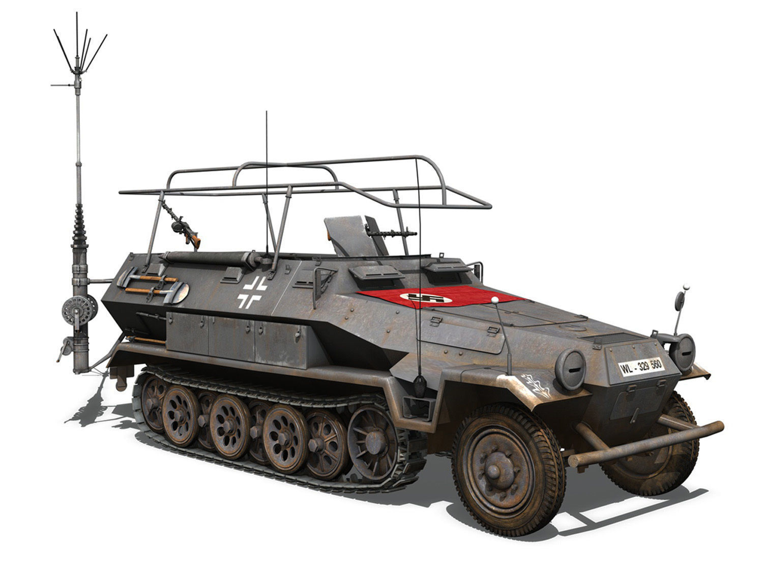 SD KFZ 251 3 IV Ausf A - Radio and Command Vehilce 3D model_7