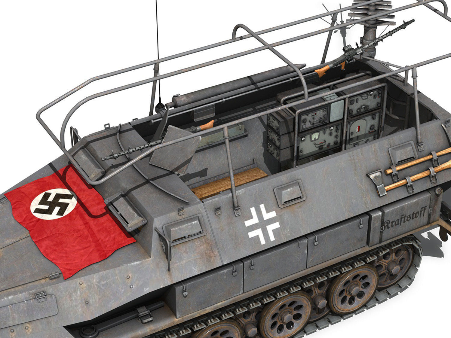 SD KFZ 251 3 IV Ausf A - Radio and Command Vehilce 3D model_9