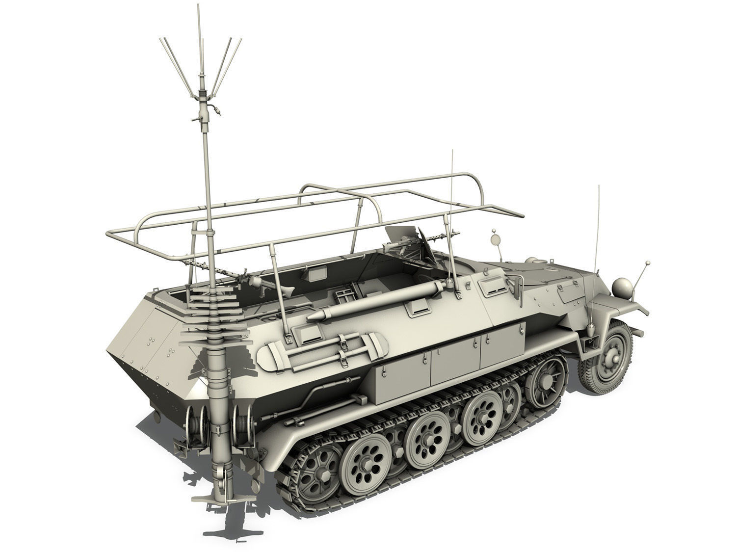 SD KFZ 251 3 IV Ausf A - Radio and Command Vehilce 3D model_12
