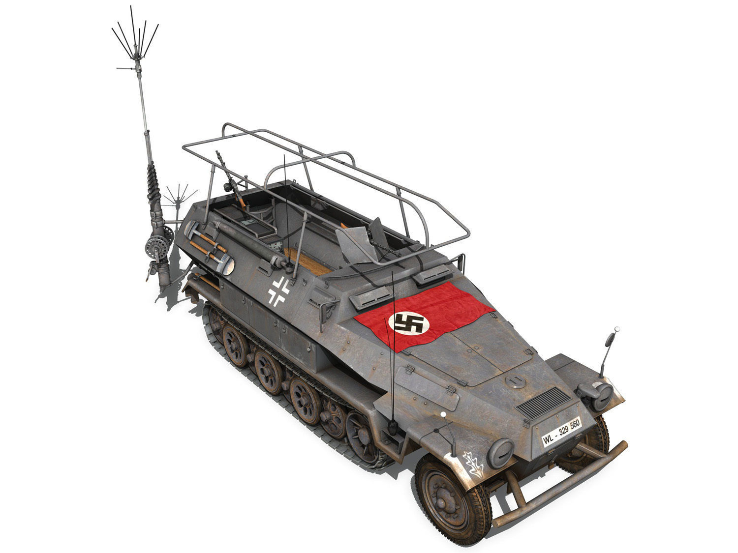 SD KFZ 251 3 IV Ausf A - Radio and Command Vehilce 3D model_6