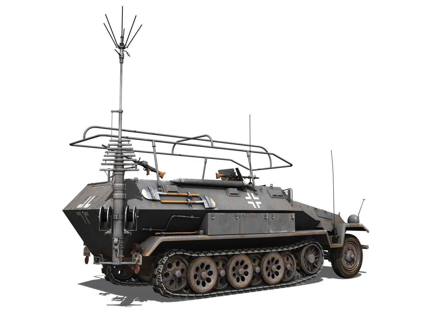 SD KFZ 251 3 IV Ausf A - Radio and Command Vehilce 3D model_5