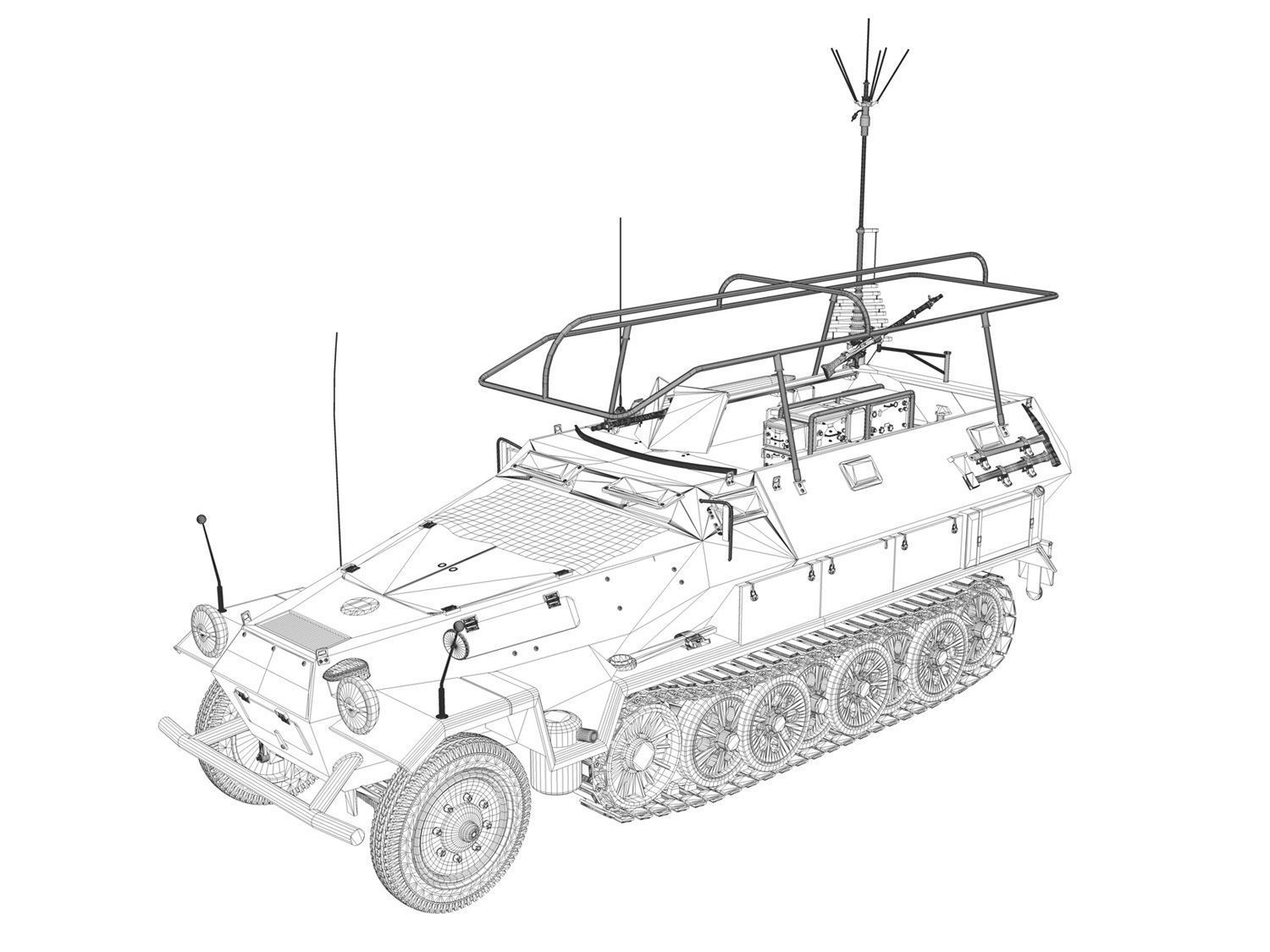 SD KFZ 251 3 IV Ausf A - Radio and Command Vehilce 3D model_14