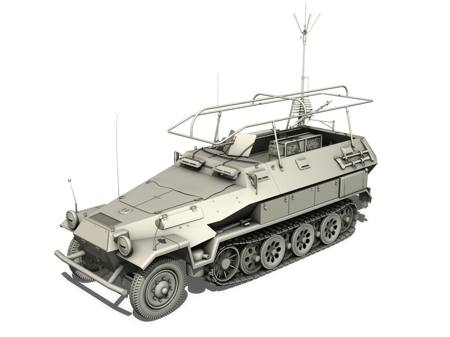 SD KFZ 251 3 IV Ausf A - Radio and Command Vehilce 3D model_13