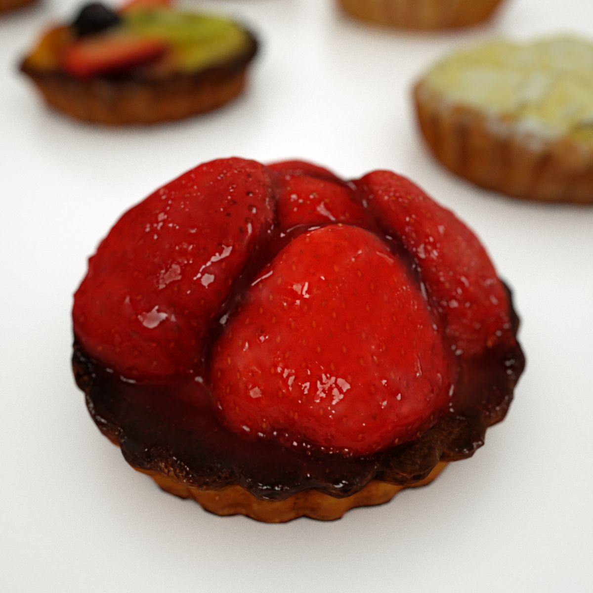 Fruit Cake Pie - 5 Pack Low-poly 3D model_3