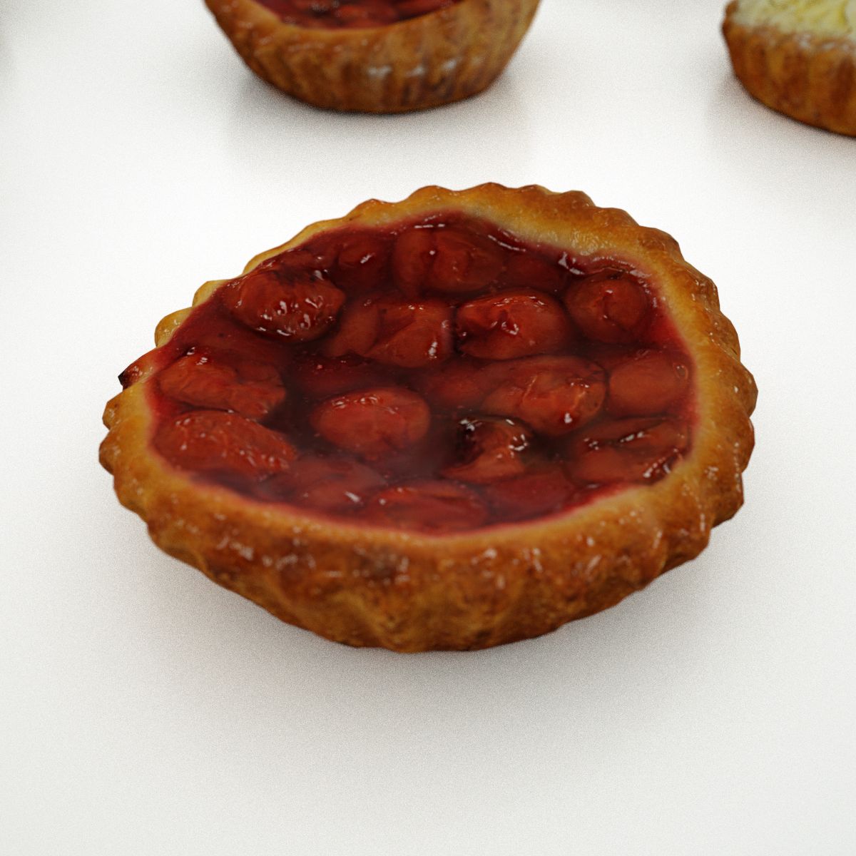 Fruit Cake Pie - 5 Pack Low-poly 3D model_9