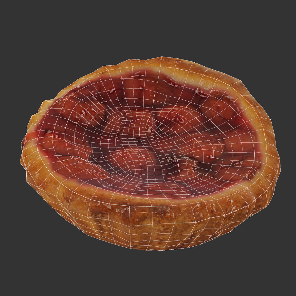 Fruit Cake Pie - 5 Pack Low-poly 3D model_10