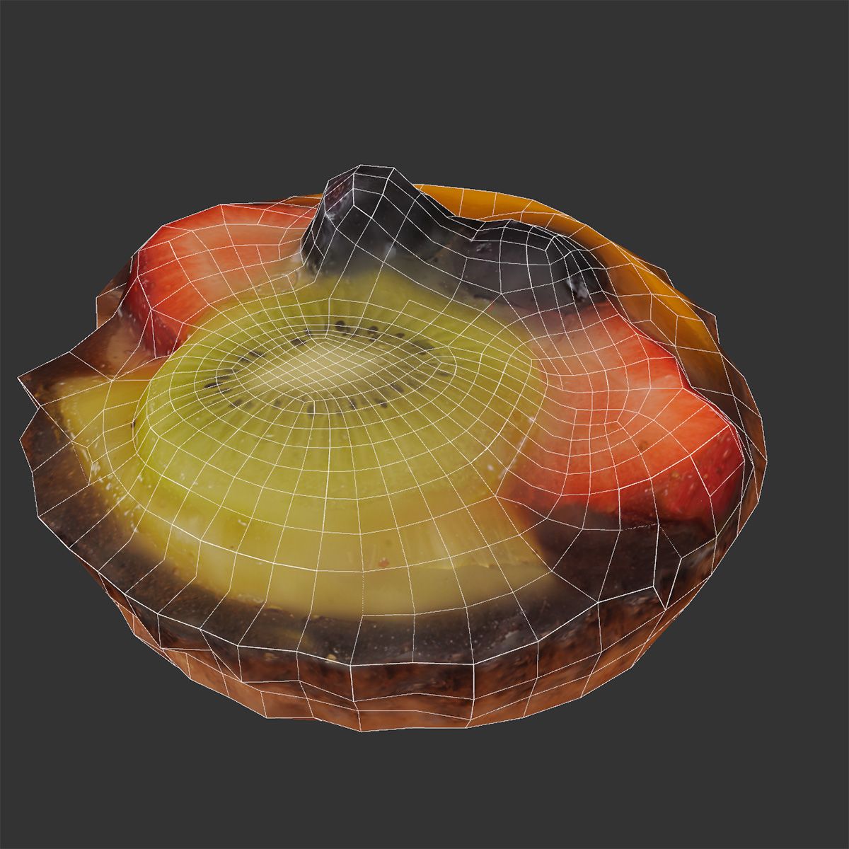 Fruit Cake Pie - 5 Pack Low-poly 3D model_2