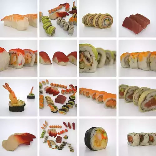 Sushi Assortiment  Low-poly 3D model