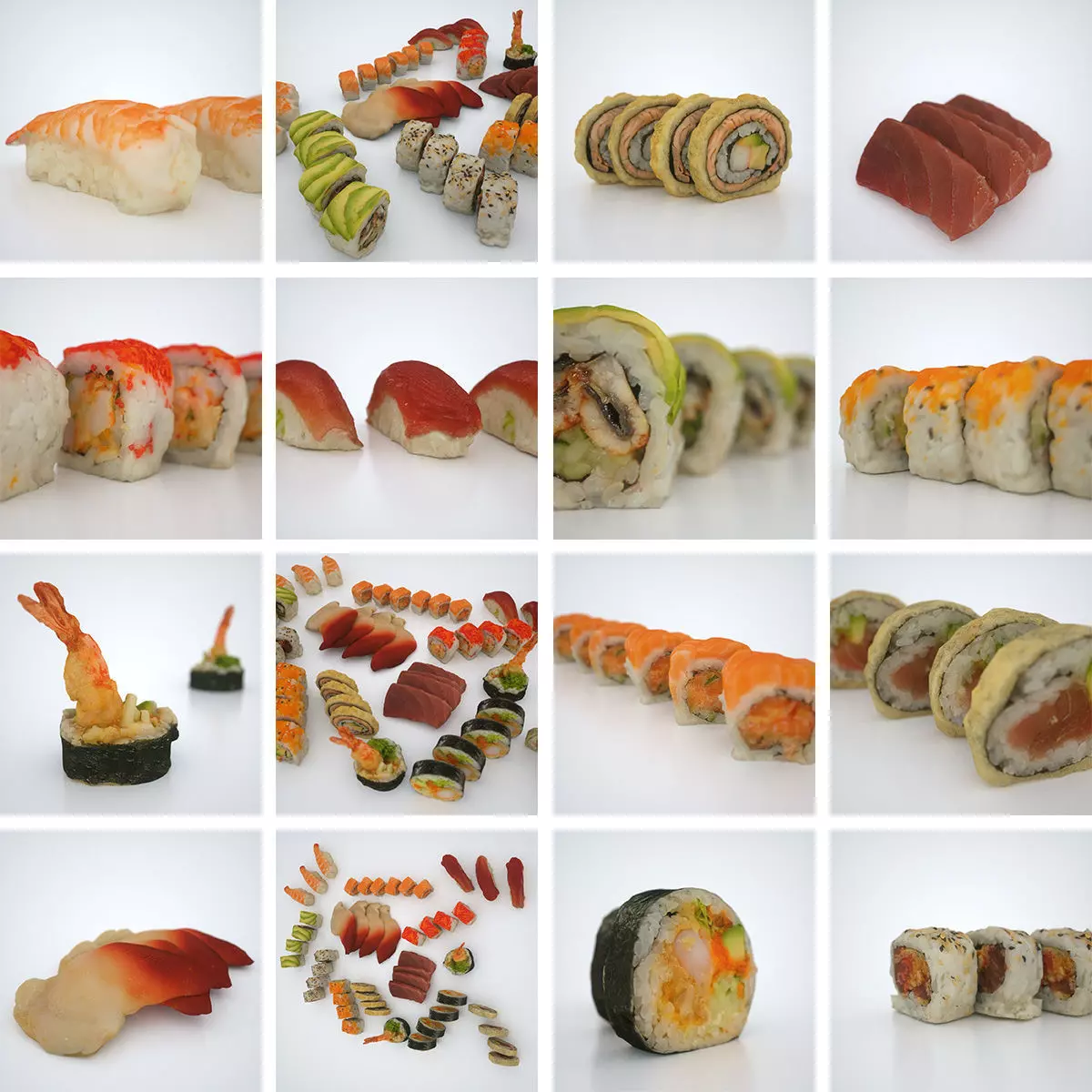 Sushi Assortiment  Low-poly 3D model_0