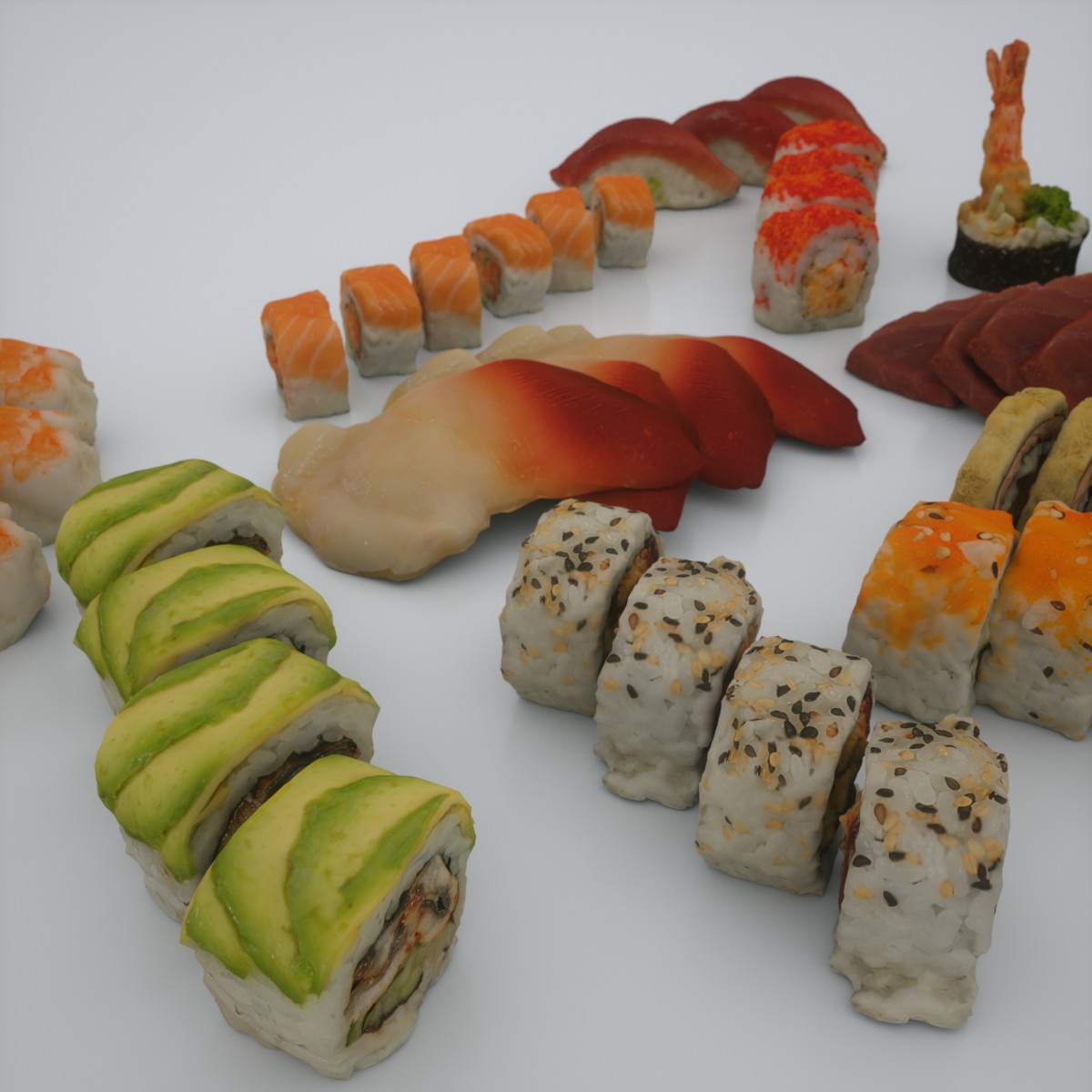 Sushi Assortiment  Low-poly 3D model_4