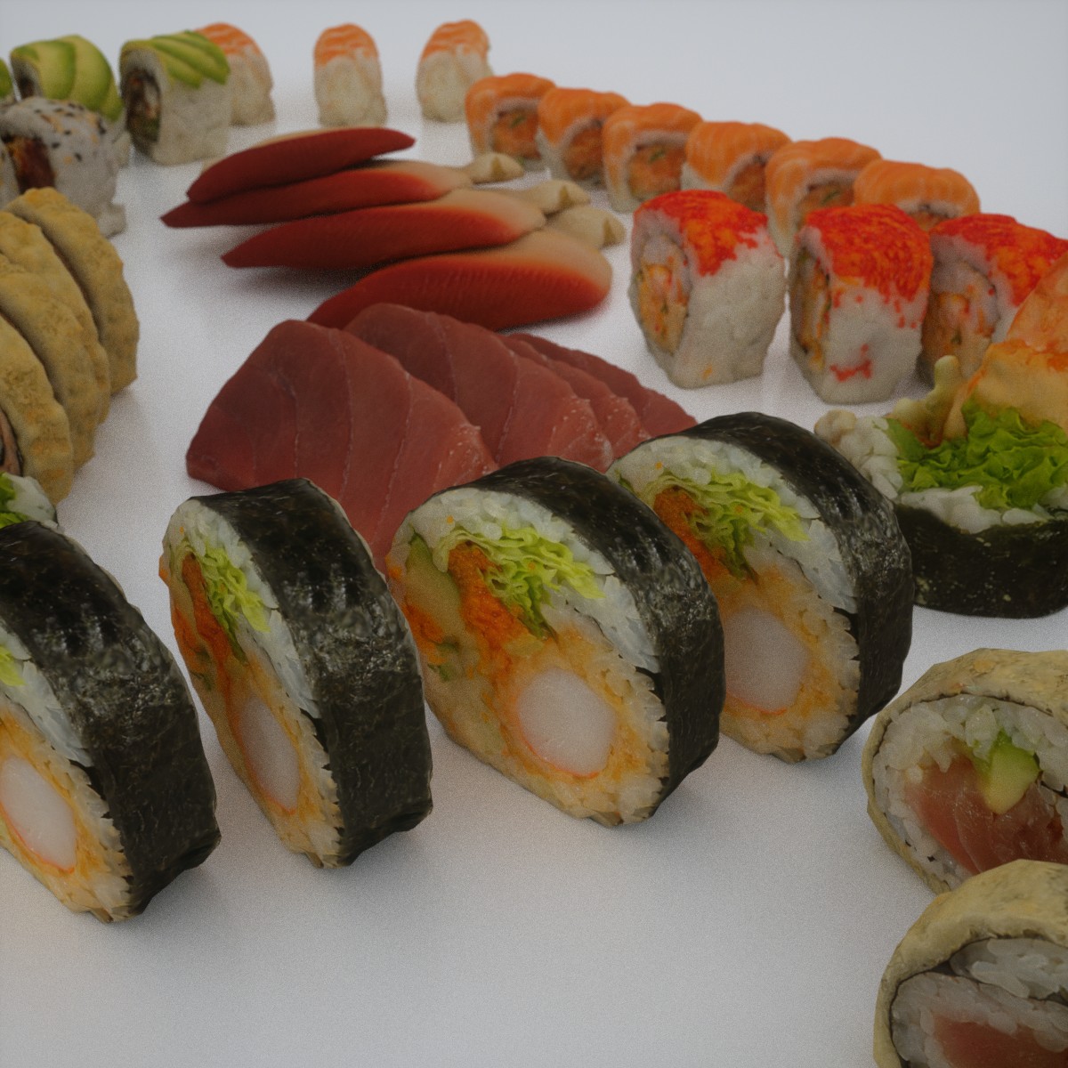 Sushi Assortiment  Low-poly 3D model_5