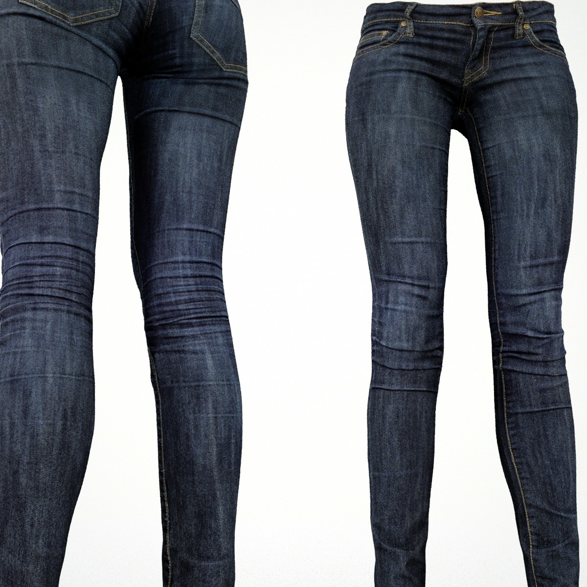 Jeans Low-poly 3D model_4