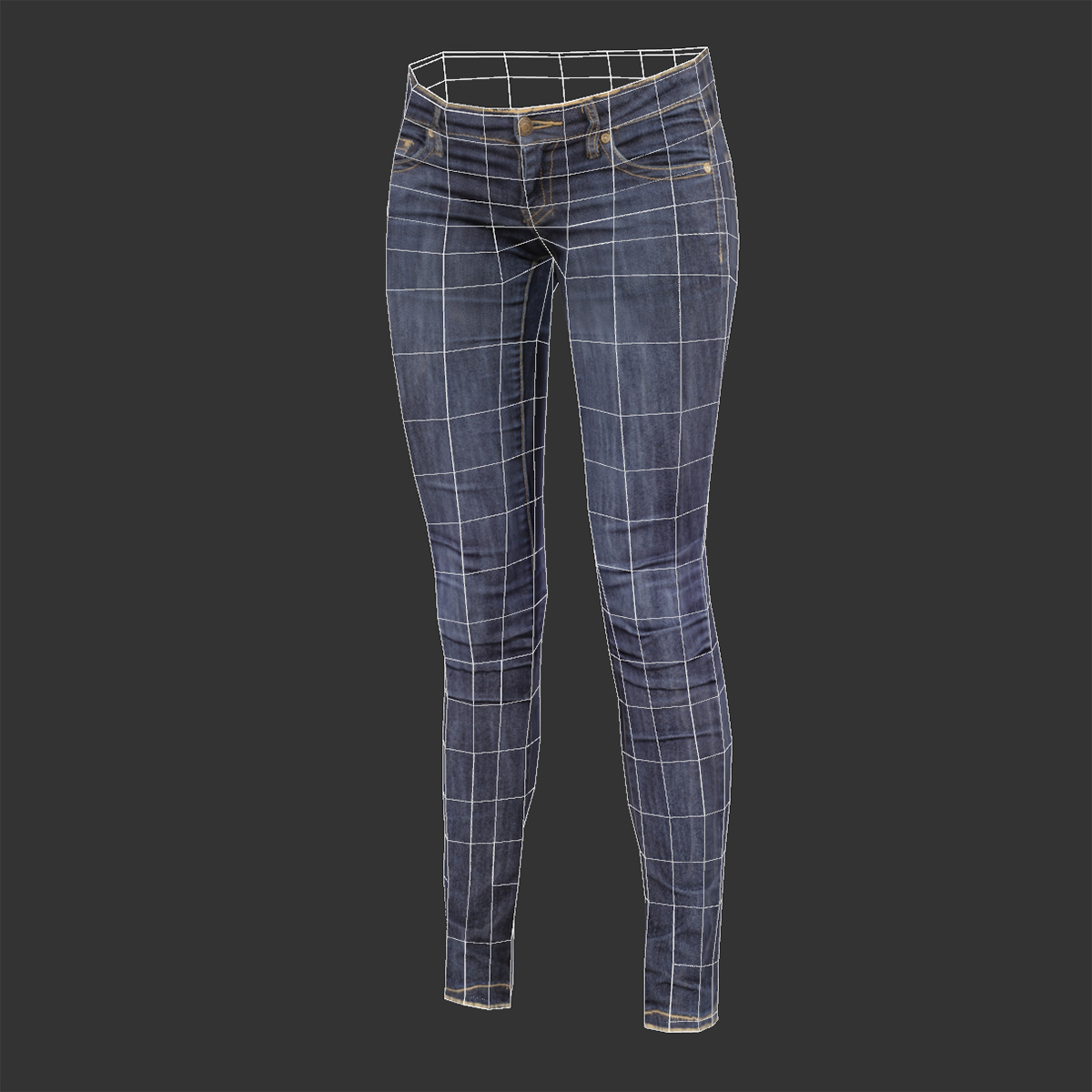 Jeans Low-poly 3D model_6