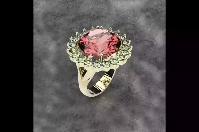 Ring tourmaline with sapphires