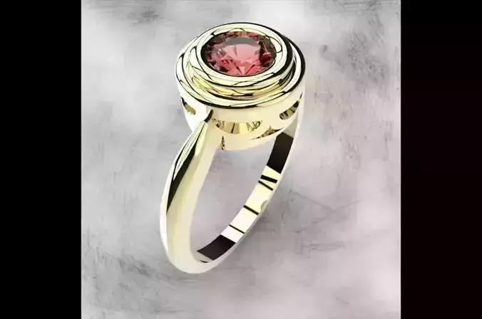 Ring gold with garnet stone