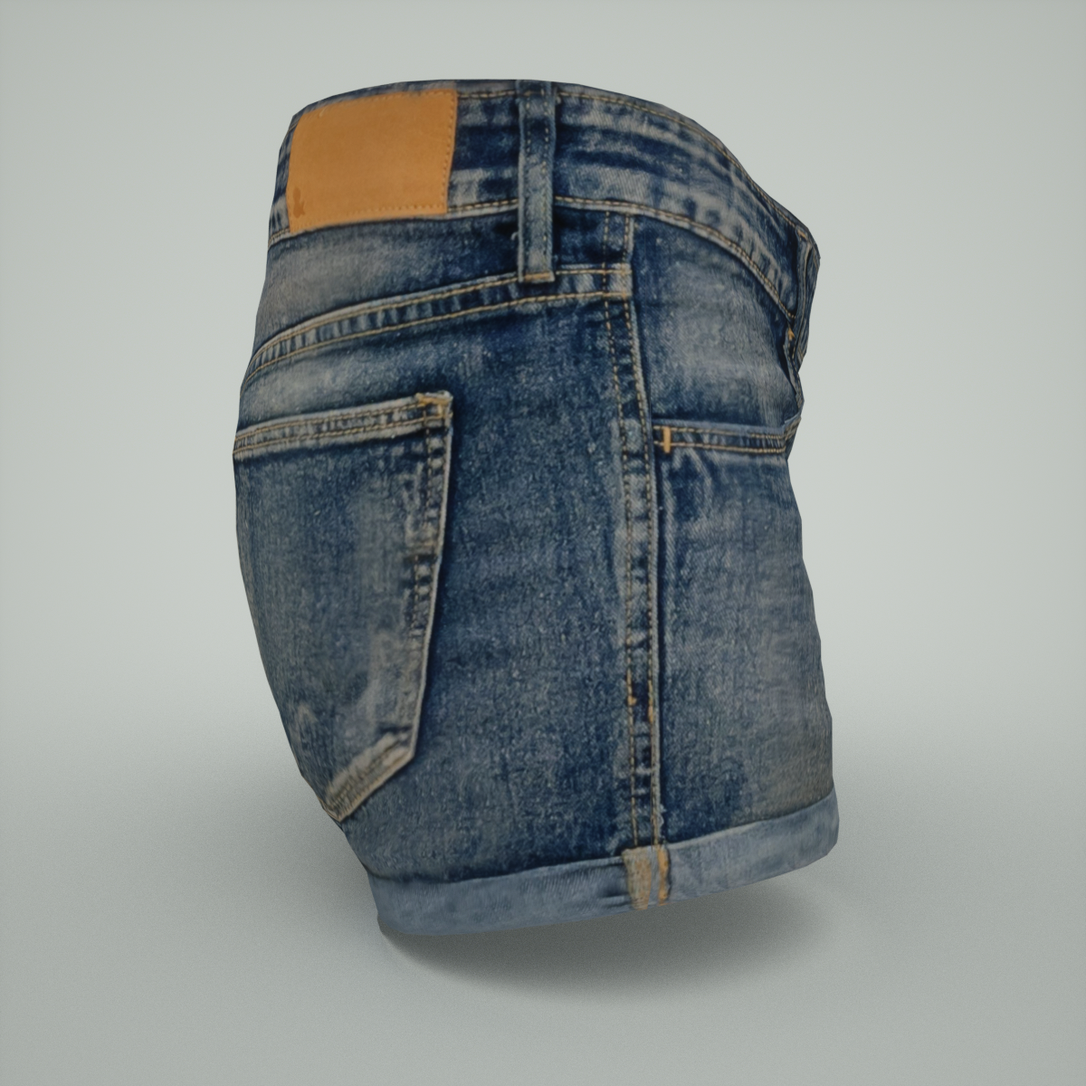 Jeans Hotpants Low-poly 3D model_1
