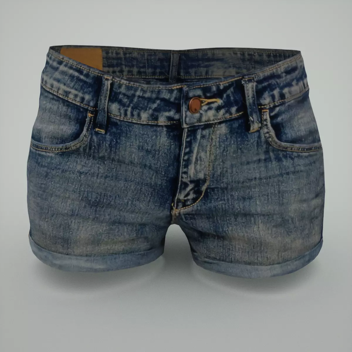 Jeans Hotpants Low-poly 3D model_0
