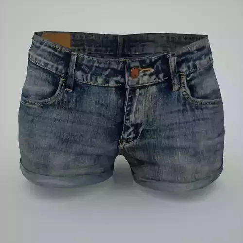 Jeans Hotpants Low-poly 3D model