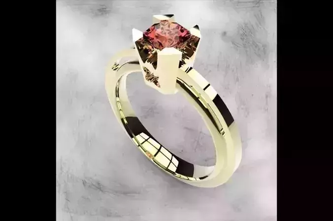 Ring engagement with ruby in center