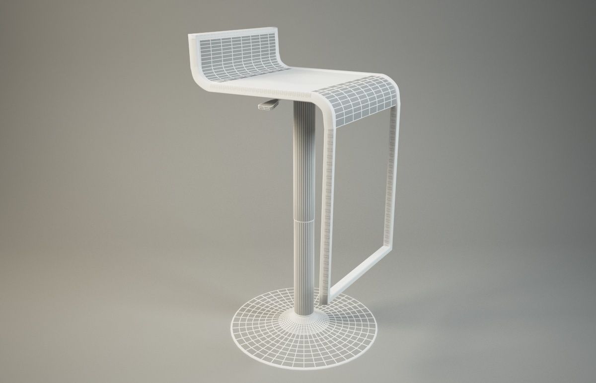 Modern Bar Stool 3D model_1