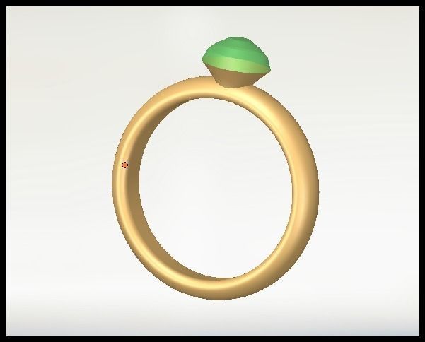 Ring with Stone 3D print model_0