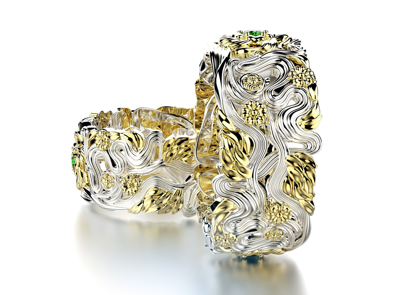 Fashion wedding ring set 0118 3D print model_1