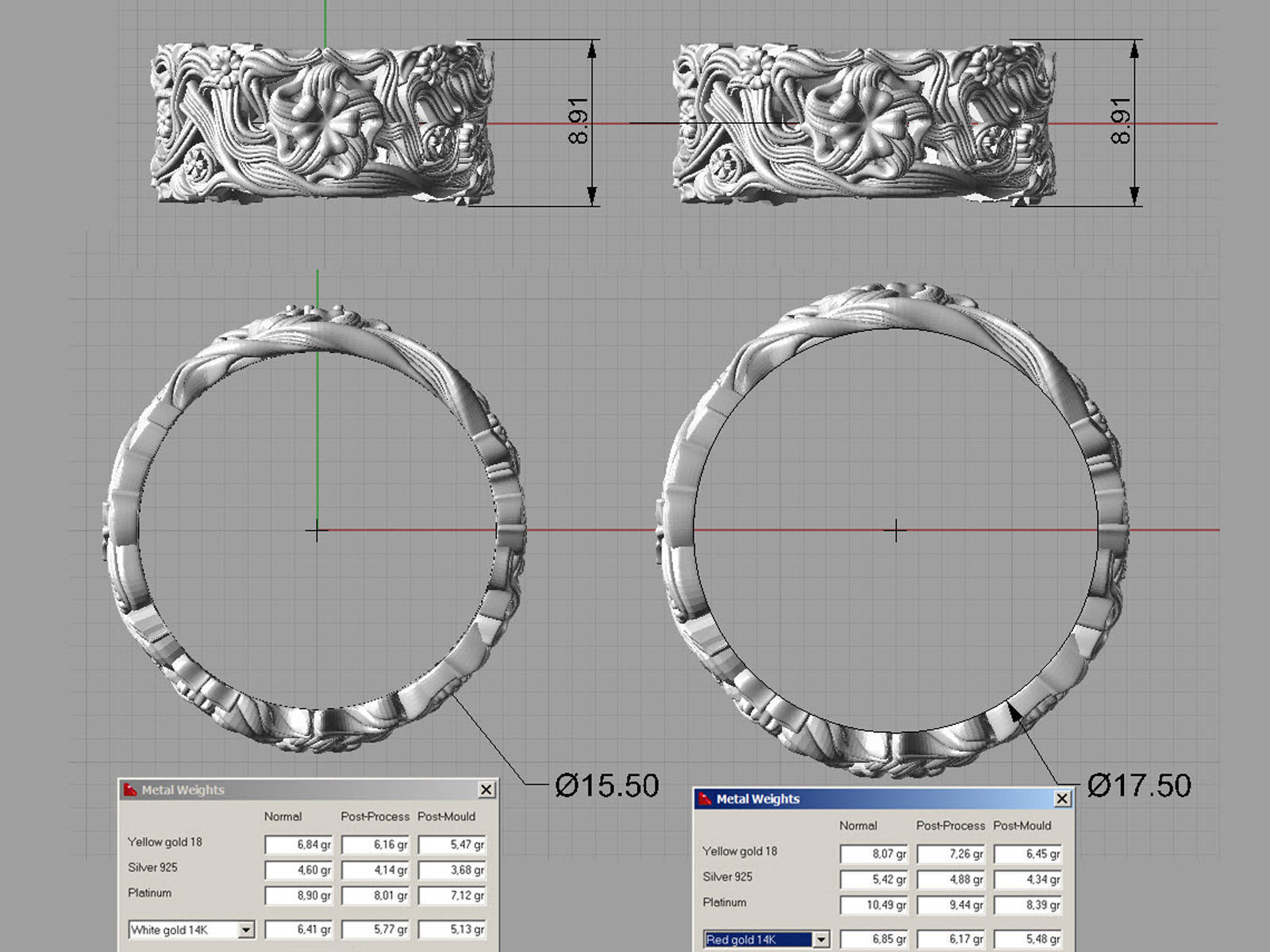 Fashion wedding ring set 0118 3D print model_5