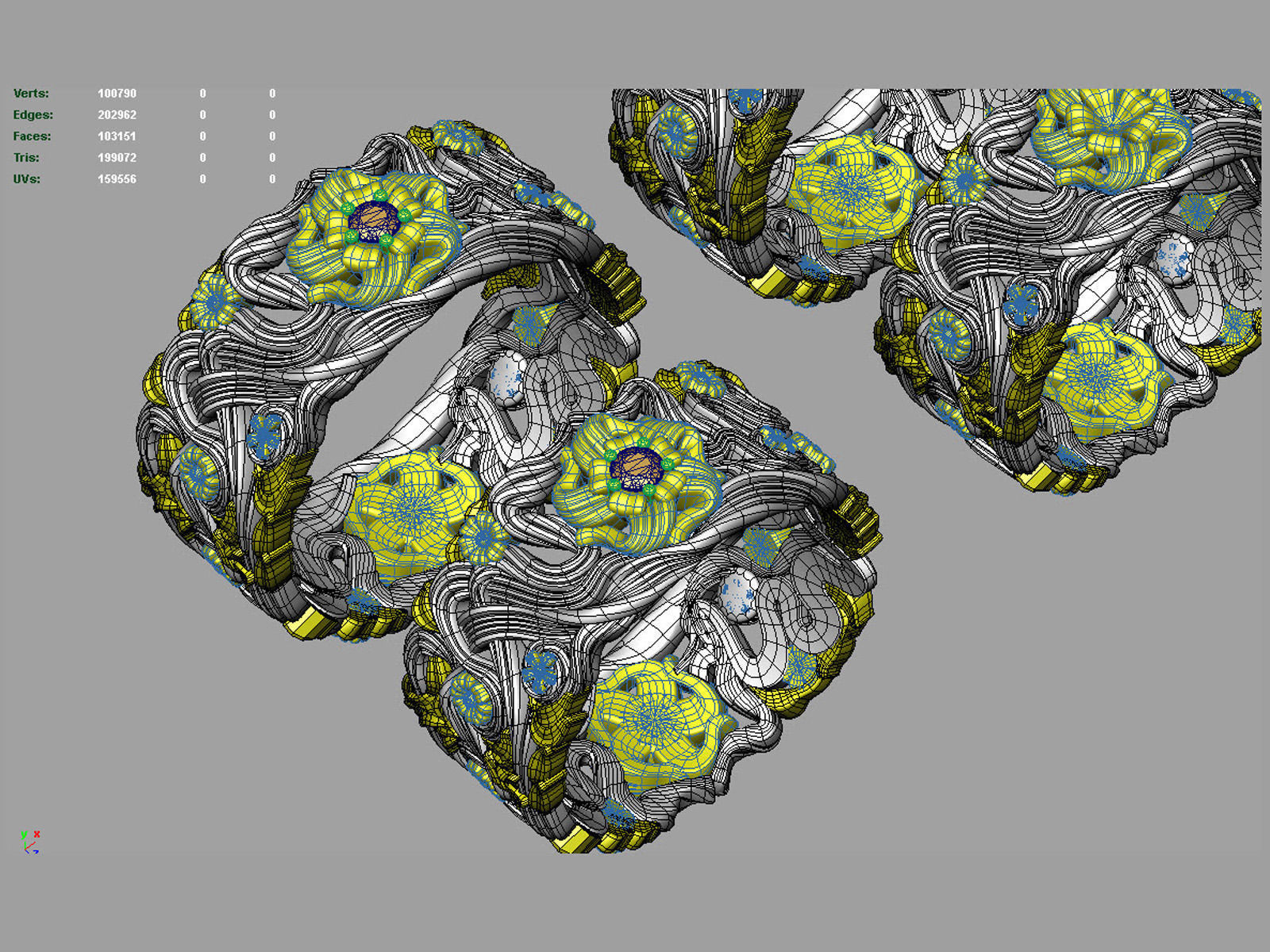 Fashion wedding ring set 0118 3D print model_7