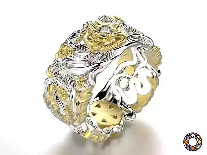Fashion wedding ring set 0118 3D print model