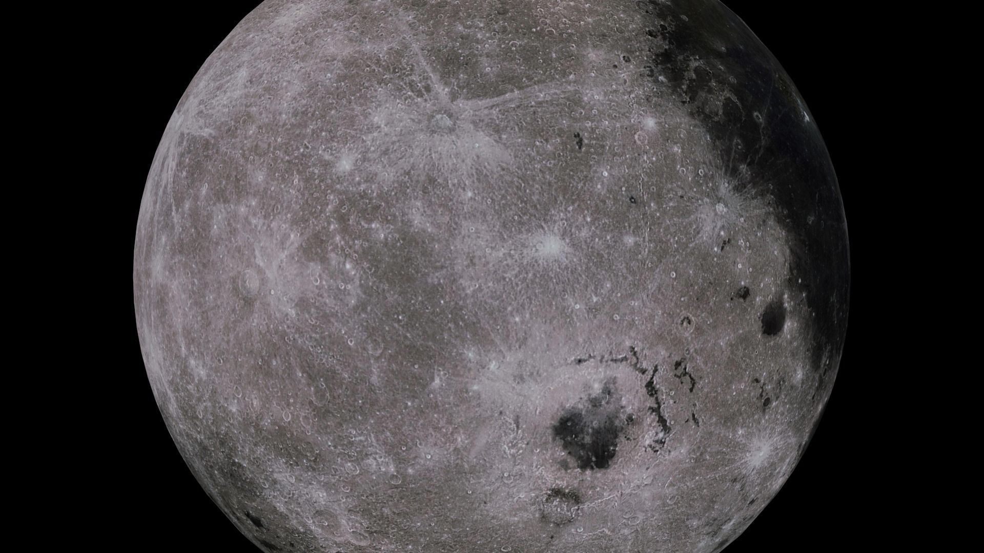 Moon 4k full Low-poly 3D model_3