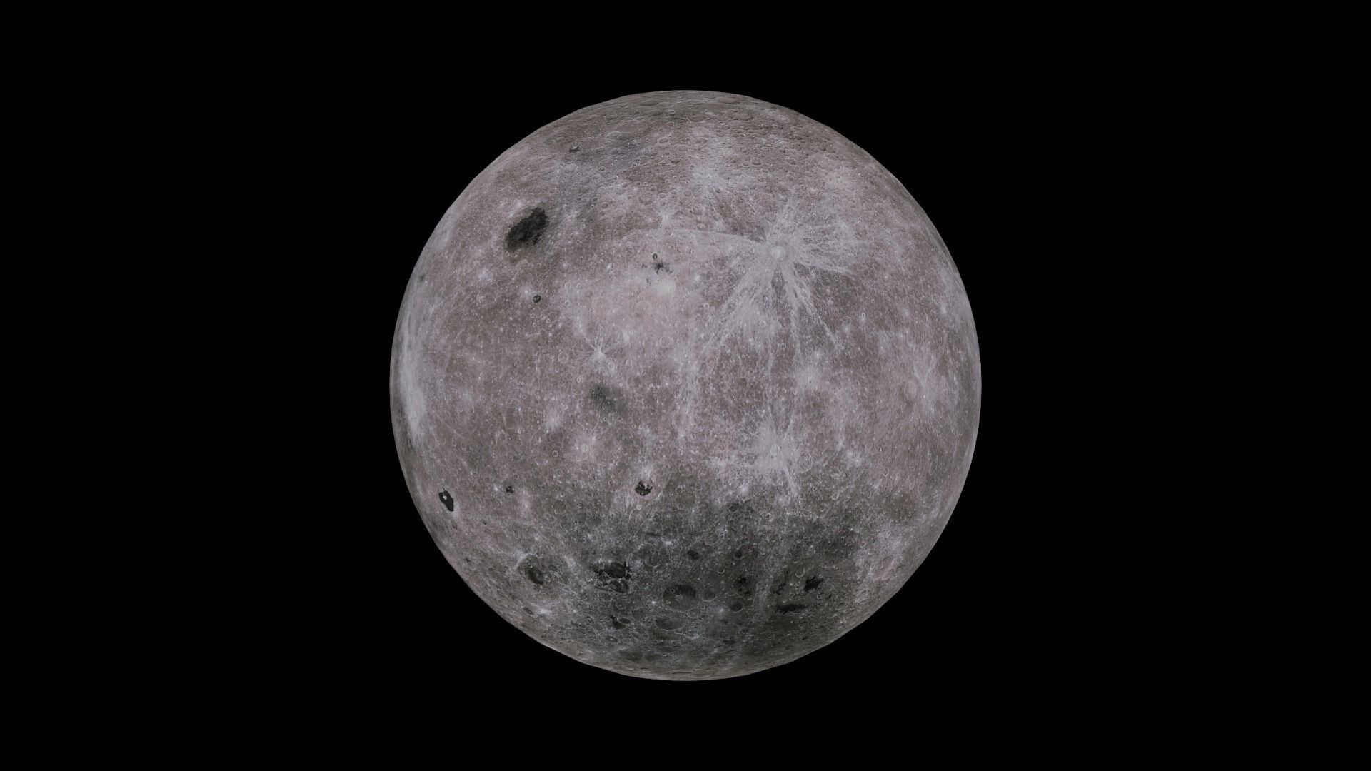 Moon 4k full Low-poly 3D model_6