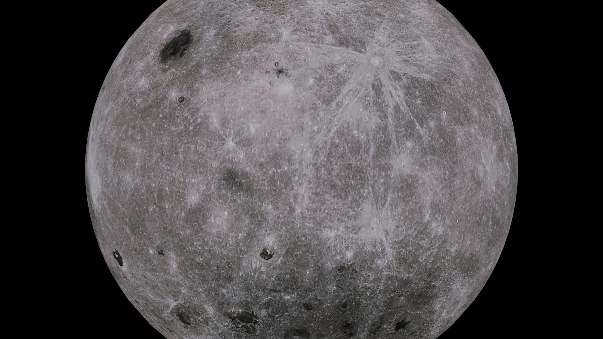 Moon 4k full Low-poly 3D model_4