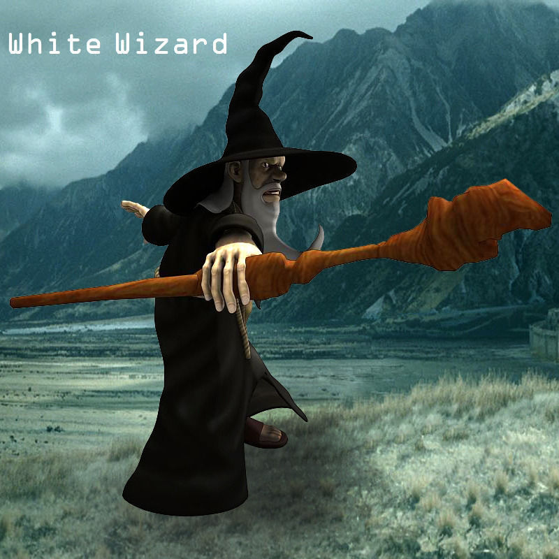 White Wizard Low-poly 3D model_5