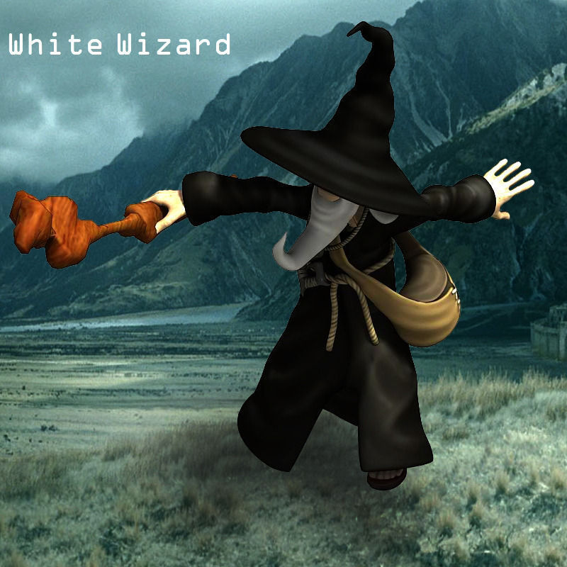 White Wizard Low-poly 3D model_8