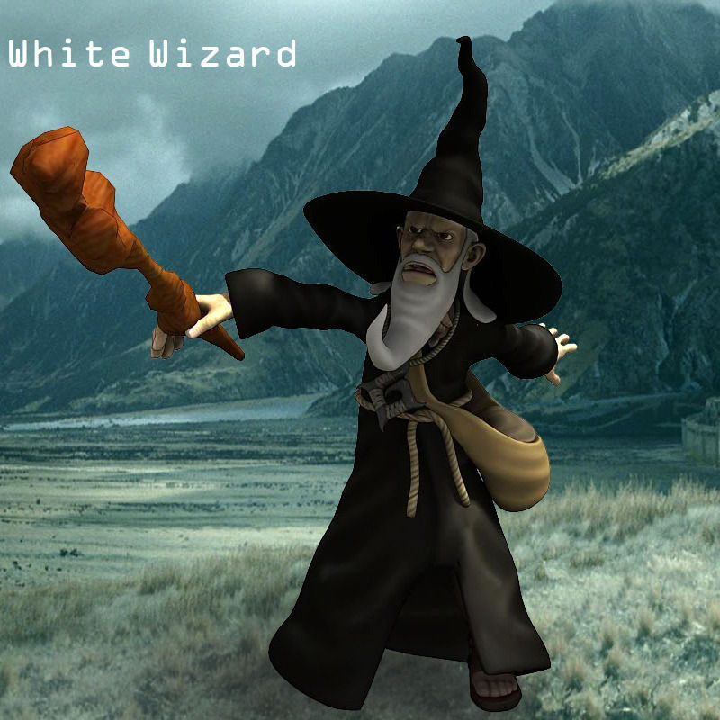 White Wizard Low-poly 3D model_2