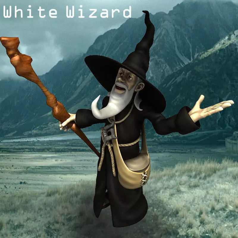 White Wizard Low-poly 3D model_0