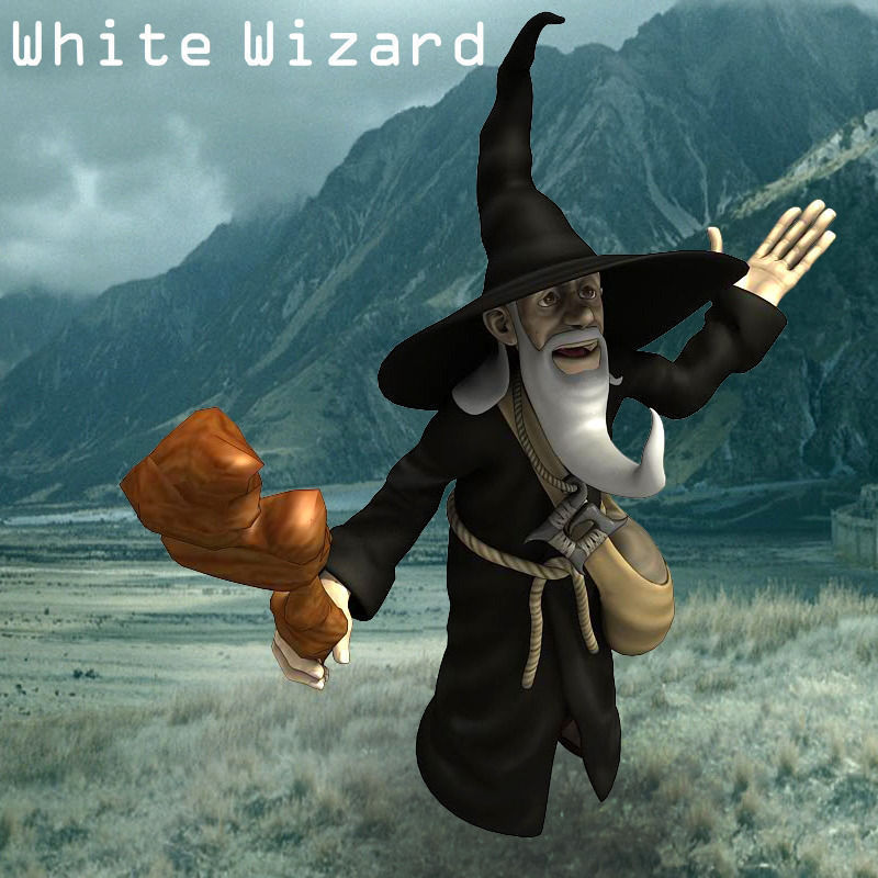 White Wizard Low-poly 3D model_3