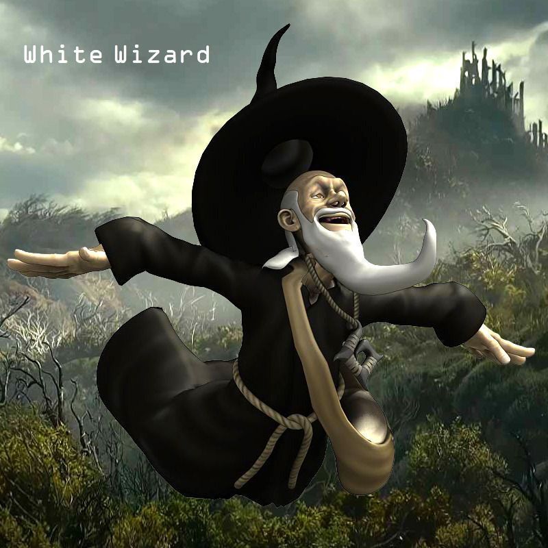 White Wizard Low-poly 3D model_4