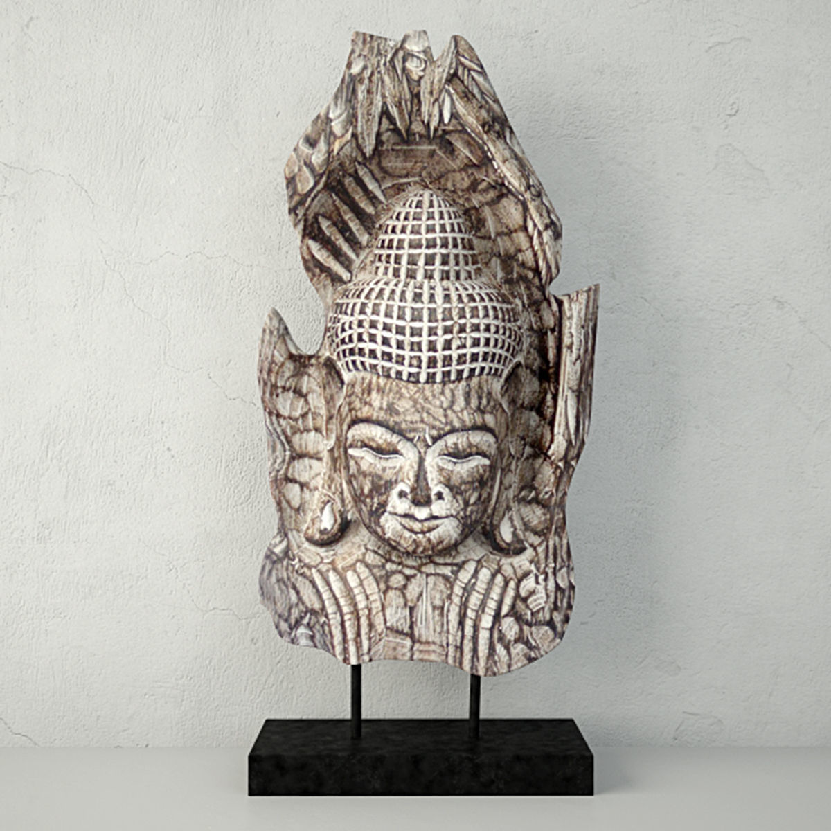 Albesia Wood Buddha Decoration 2 3D model_1