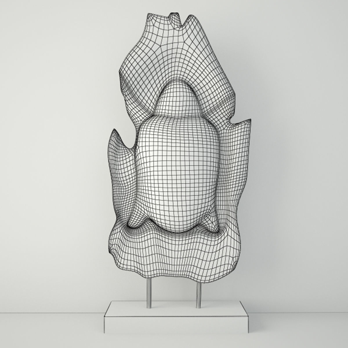 Albesia Wood Buddha Decoration 2 3D model_2