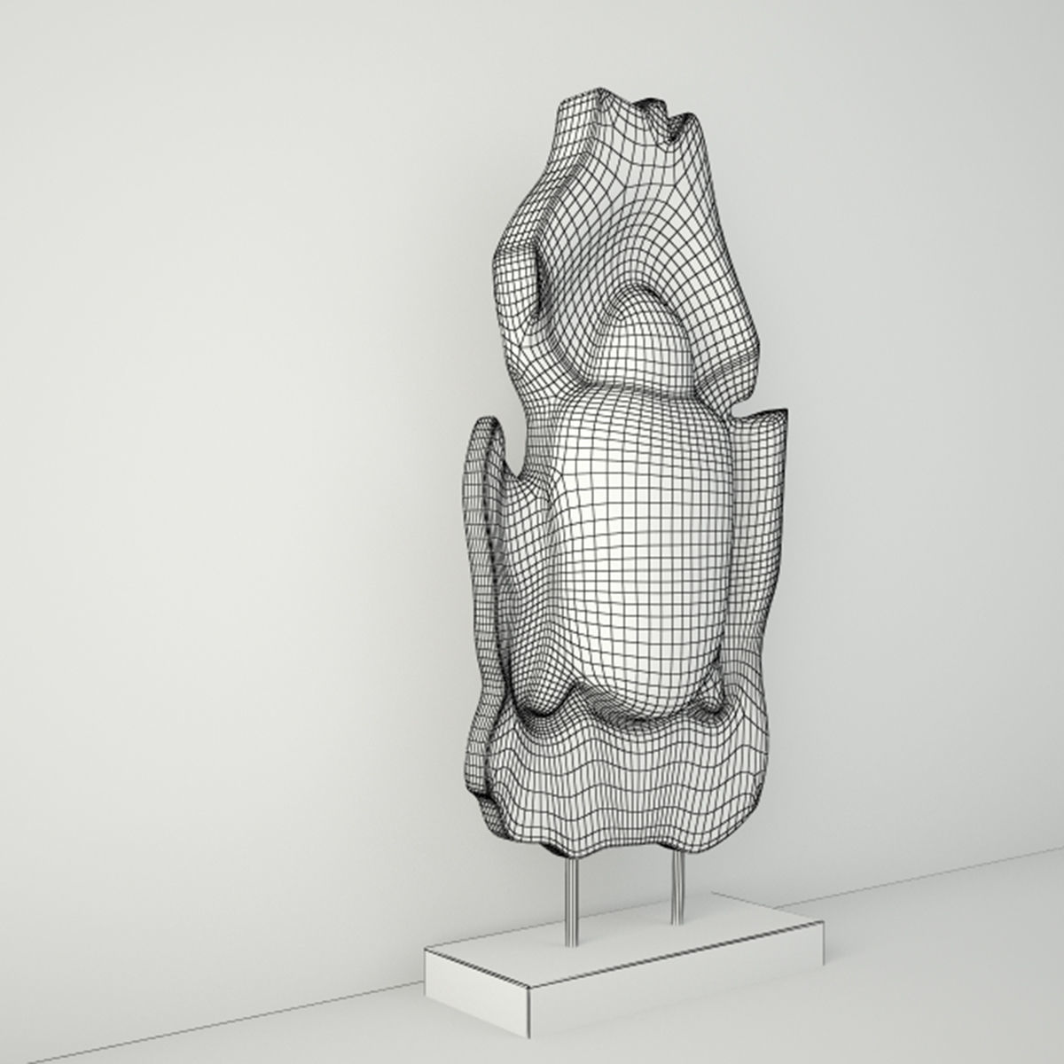 Albesia Wood Buddha Decoration 2 3D model_4