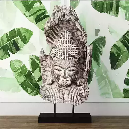 Albesia Wood Buddha Decoration 2 3D model