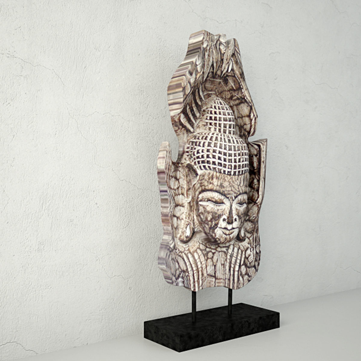 Albesia Wood Buddha Decoration 2 3D model_3