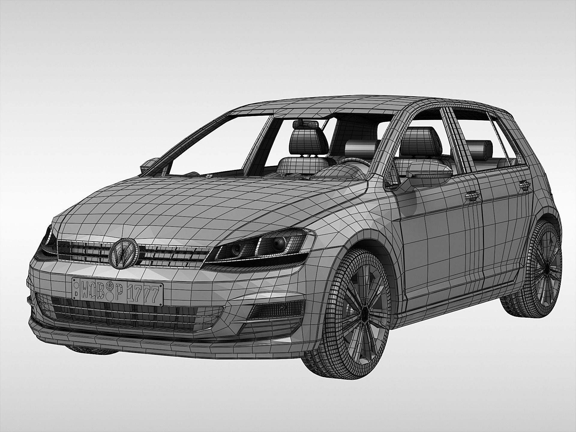 Volkswagen Golf MK7 2013 3D model_9