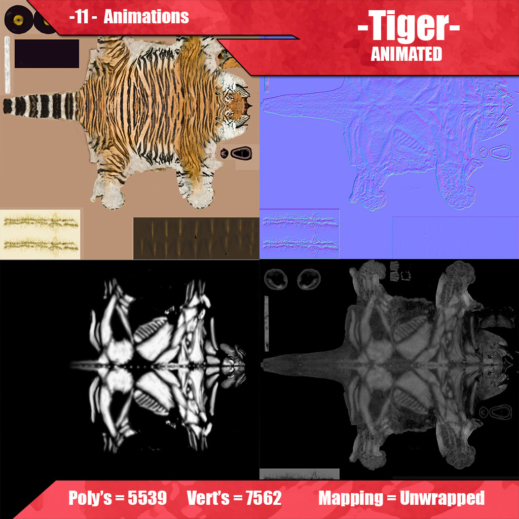 Tiger Animated Low-poly 3D model_2