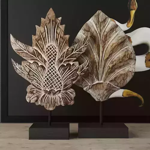 Albesia Wood Carved Decoration 2 3D model
