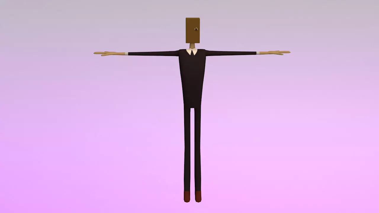 Salary Man Character  3D model_0